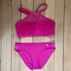 Oiselle Pink Bikini Med Top/ Large Bottom
